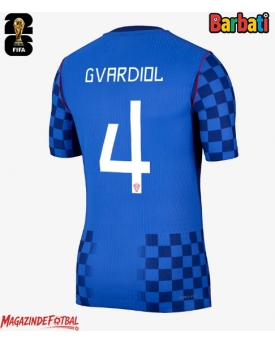 Croația Josko Gvardiol #4 Tricou Fotbal Replică Mondial 2026 Barbati Deplasare Croația Josko Gvardiol #4 Tricou Fotbal Replică Mondial 2026 Barbati Deplasare